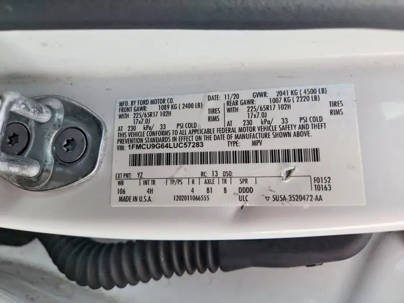 2020 FORD ESCAPE SE  