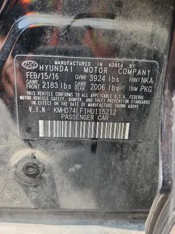 2017 HYUNDAI ELANTRA SE  