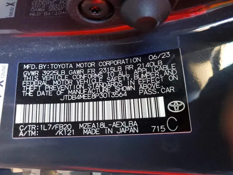 2023 TOYOTA COROLLA LE  