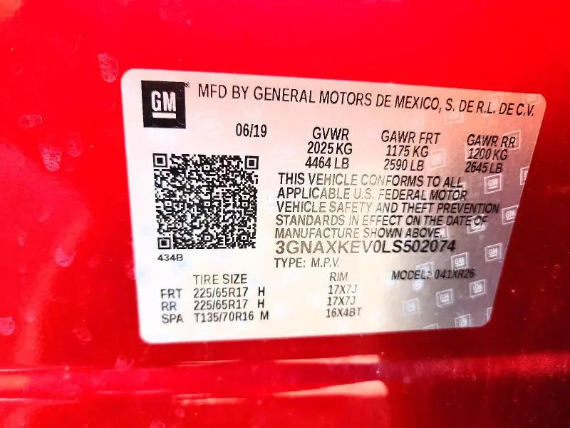 2020 CHEVROLET EQUINOX LT  
