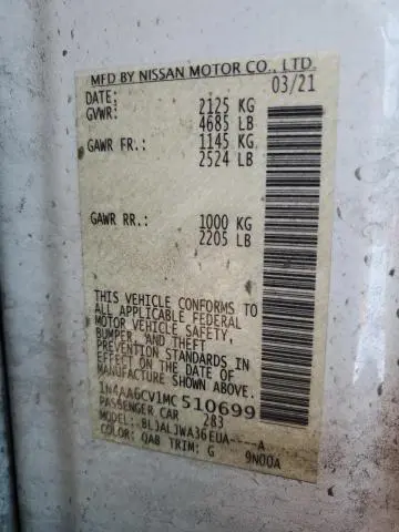 2021 NISSAN MAXIMA SV  