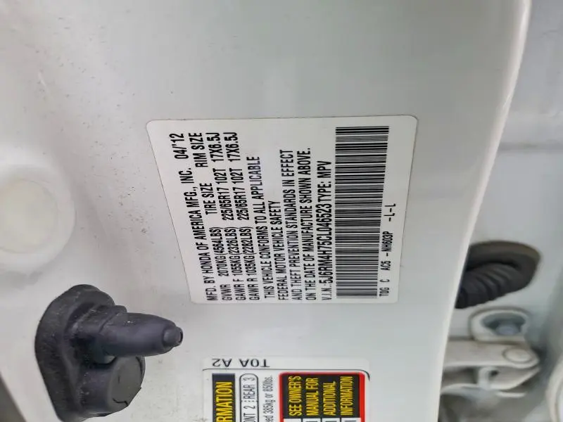2012 HONDA CR-V EXL  