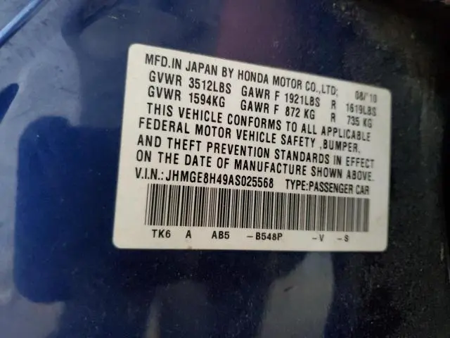 2010 HONDA FIT SPORT