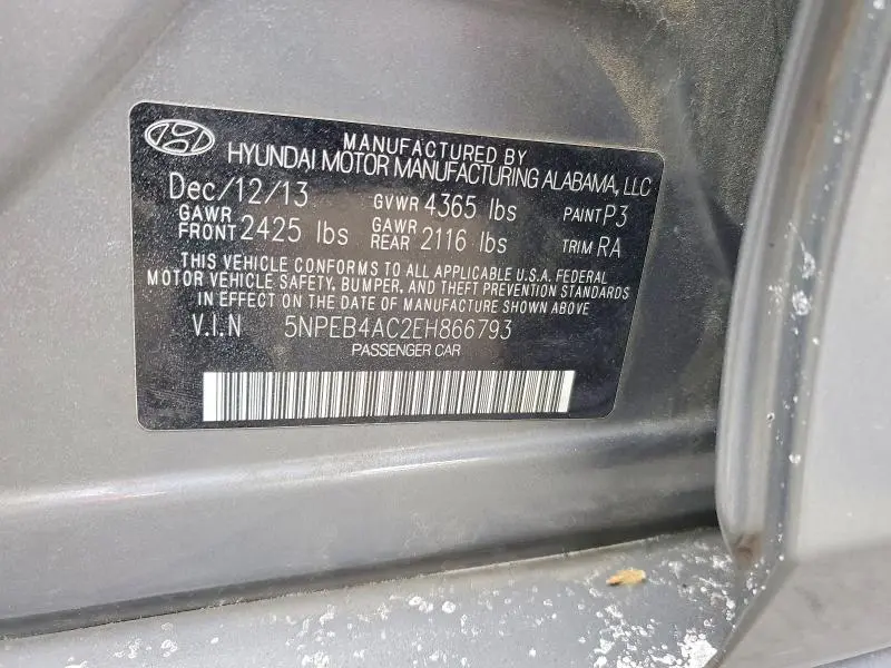 2014 HYUNDAI SONATA GLS  