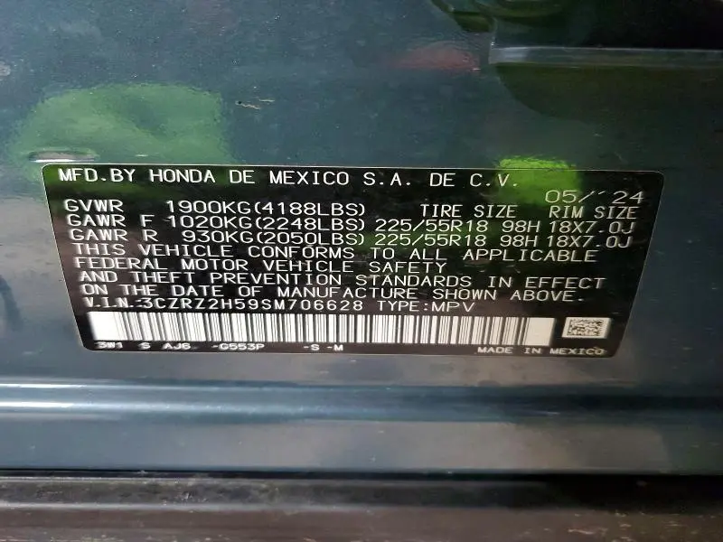2025 HONDA HR-V SPORT  
