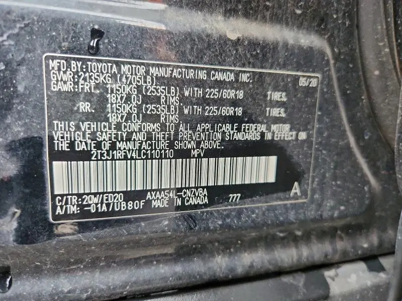 2020 TOYOTA RAV4 ADVENTURE  