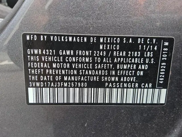 2015 VOLKSWAGEN JETTA SE  