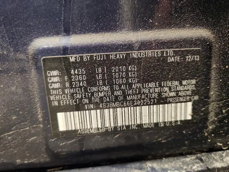 2014 SUBARU LEGACY 2.5I PREMIUM  