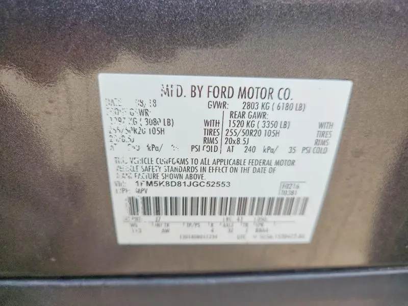 2018 FORD EXPLORER XLT  