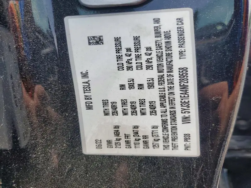 2022 TESLA MODEL 3   