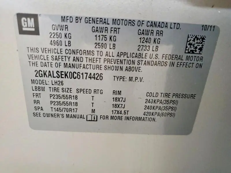2012 GMC TERRAIN SLE  