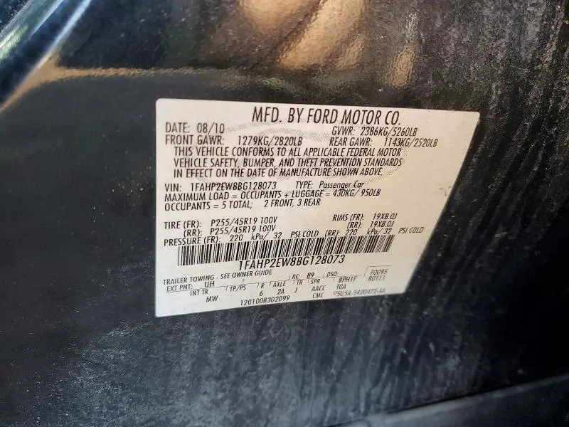 2011 FORD TAURUS SEL  