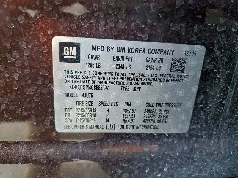 2016 BUICK ENCORE SPORT TOURING  