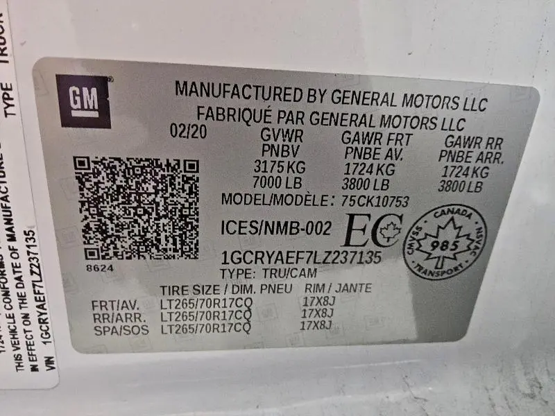 2020 CHEVROLET SILVERADO K1500  