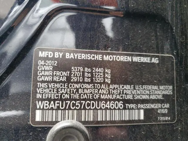 2012 BMW 535 XI  