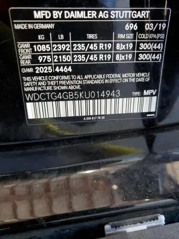 2019 MERCEDES-BENZ GLA 250 4MATIC  