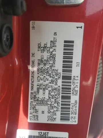 2012 TOYOTA TUNDRA DOUBLE CAB SR5  