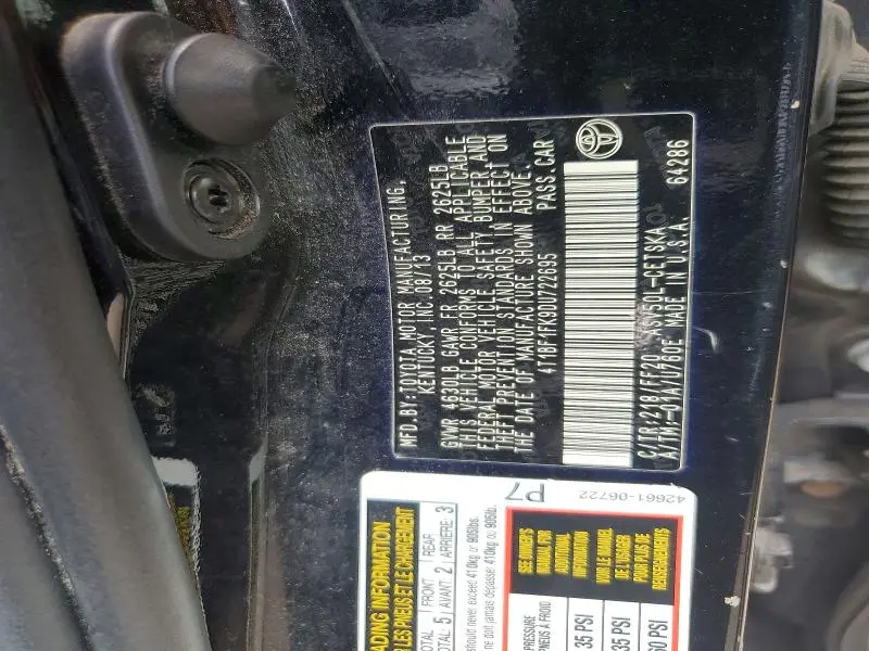 2013 TOYOTA CAMRY SE  