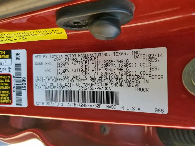 2014 TOYOTA TACOMA DOUBLE CAB  