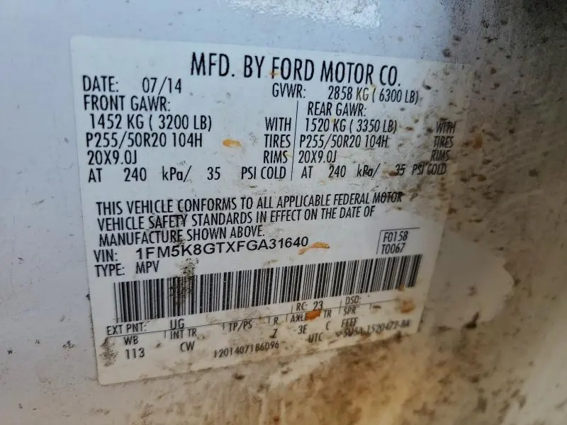 2015 FORD EXPLORER SPORT  