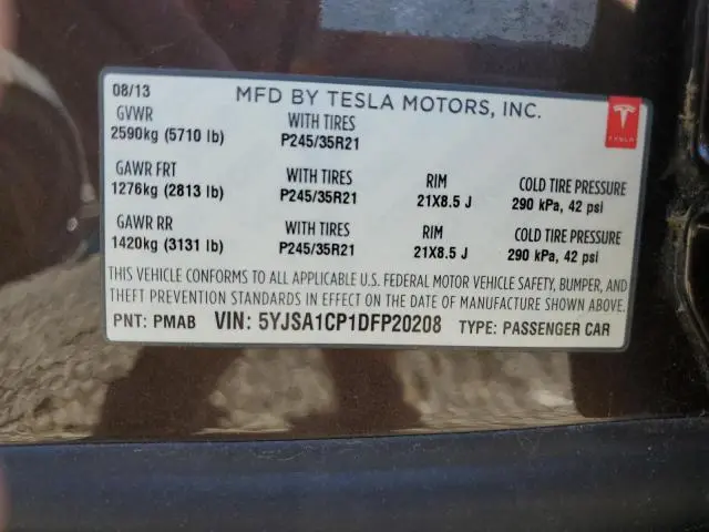 2013 TESLA MODEL S 