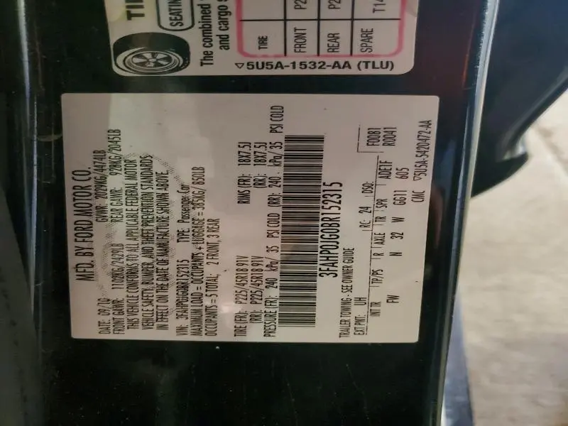 2011 FORD FUSION SEL  