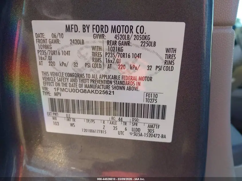 2010 FORD ESCAPE XLT