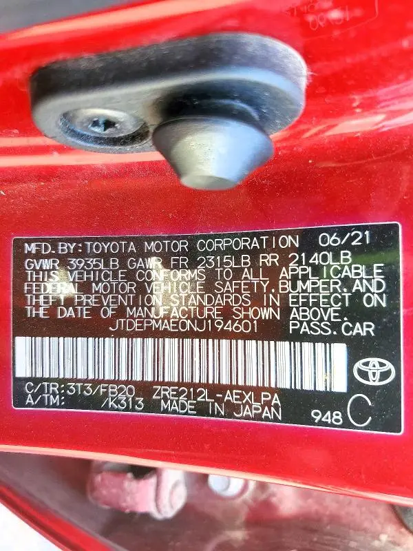 2022 TOYOTA COROLLA LE  