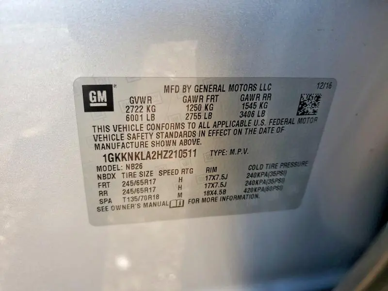 2017 GMC ACADIA SLE  