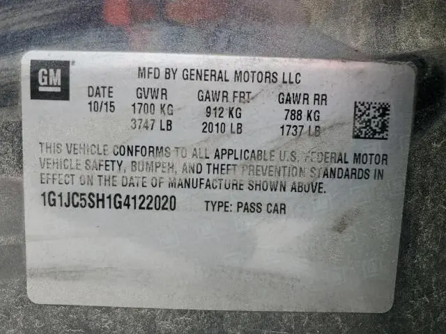 2016 CHEVROLET SONIC LT  