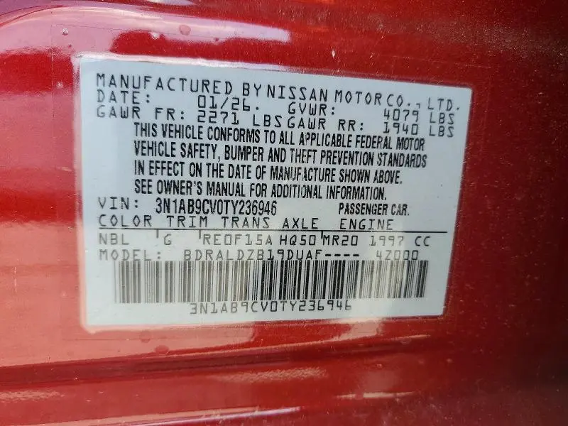 2026 NISSAN SENTRA SV  
