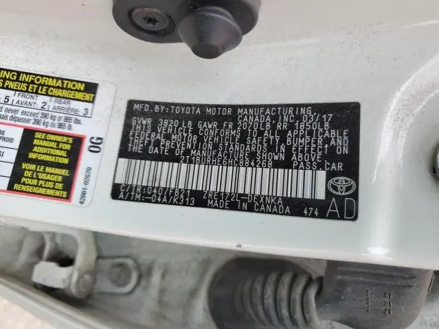 2017 TOYOTA COROLLA L  