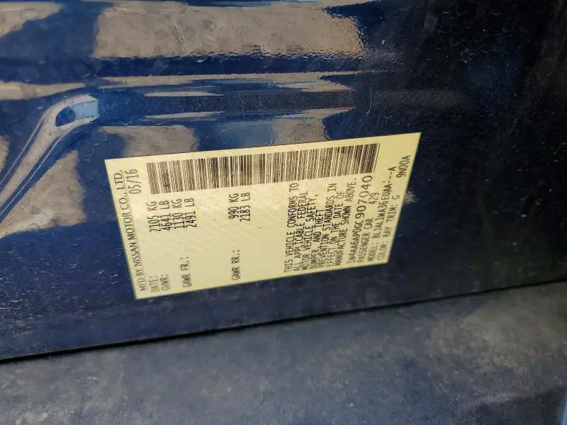 2016 NISSAN MAXIMA 3.5 SR  