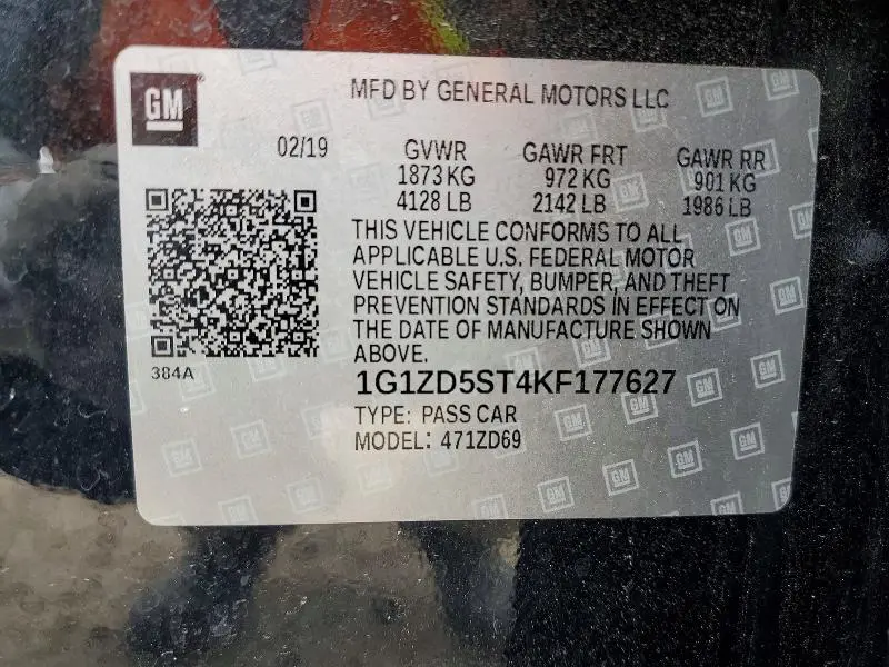2019 CHEVROLET MALIBU LT  