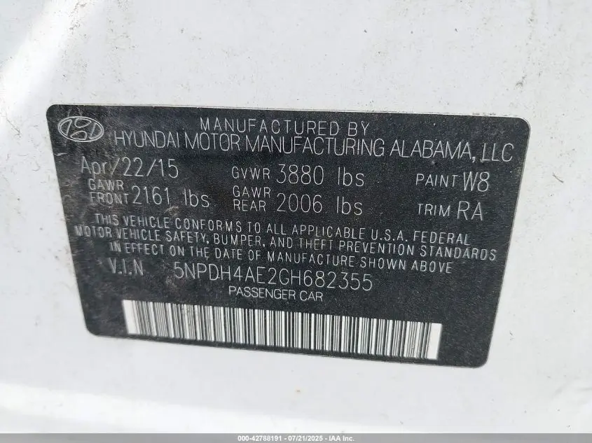 2016 HYUNDAI ELANTRA SE