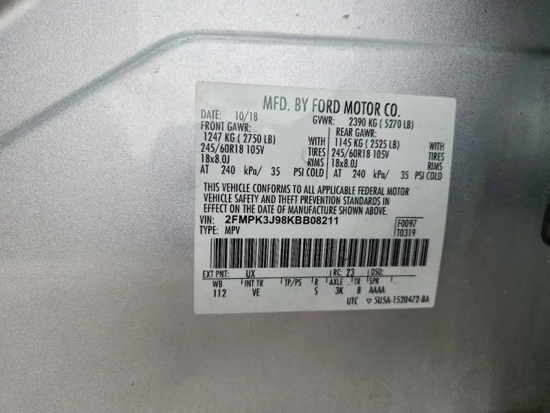 2019 FORD EDGE SEL  