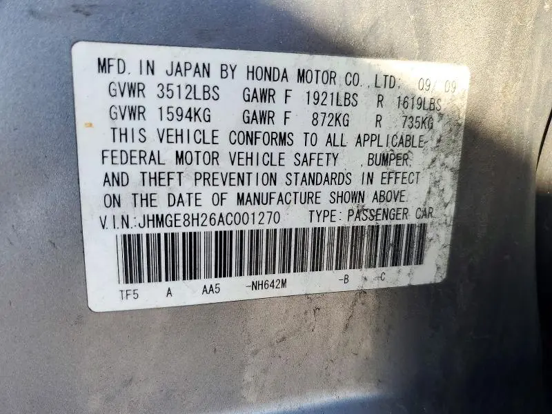 2010 HONDA FIT   