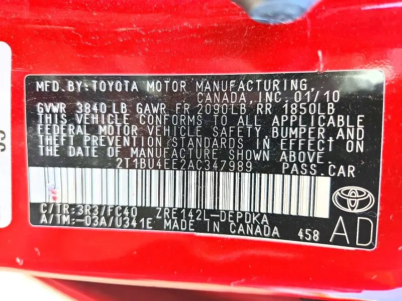 2010 TOYOTA COROLLA LE  