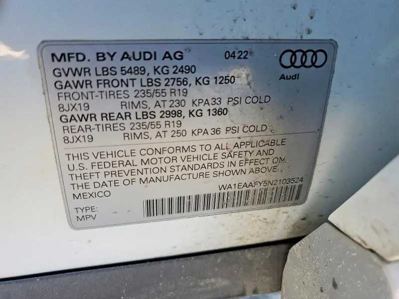 2022 AUDI Q5 PREMIUM PLUS 45  