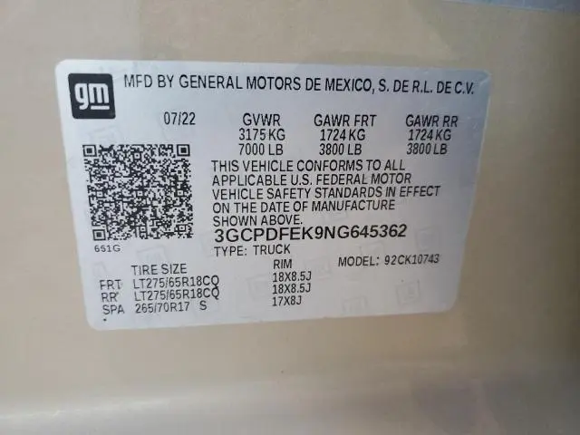 2022 CHEVROLET SILVERADO K1500 LT TRAIL BOSS  