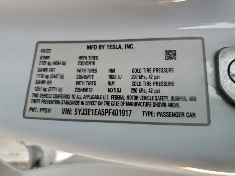 2023 TESLA MODEL 3   