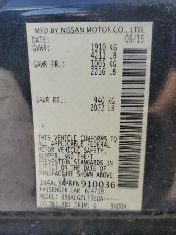 2015 NISSAN ALTIMA 2.5  