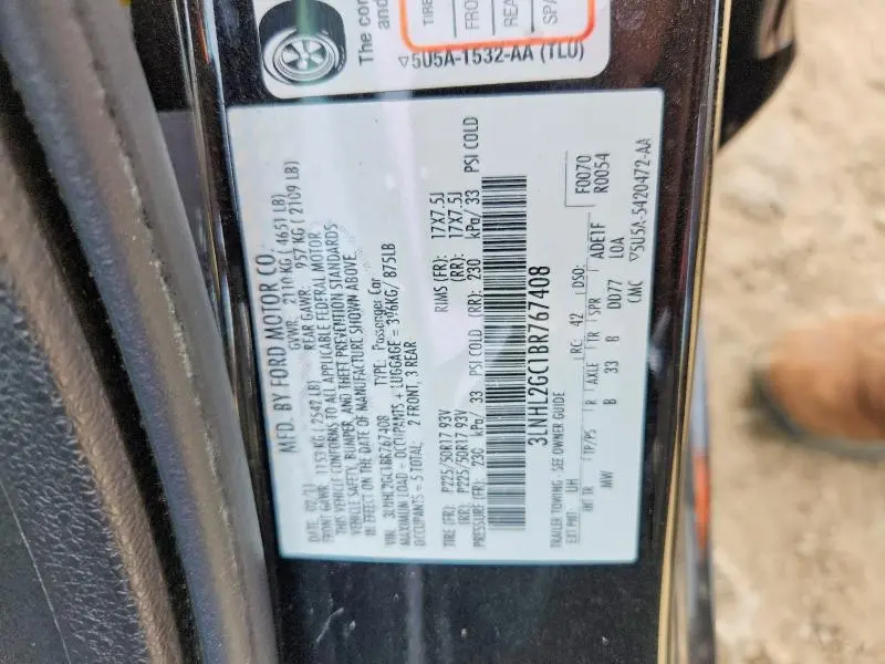 2011 LINCOLN MKZ   