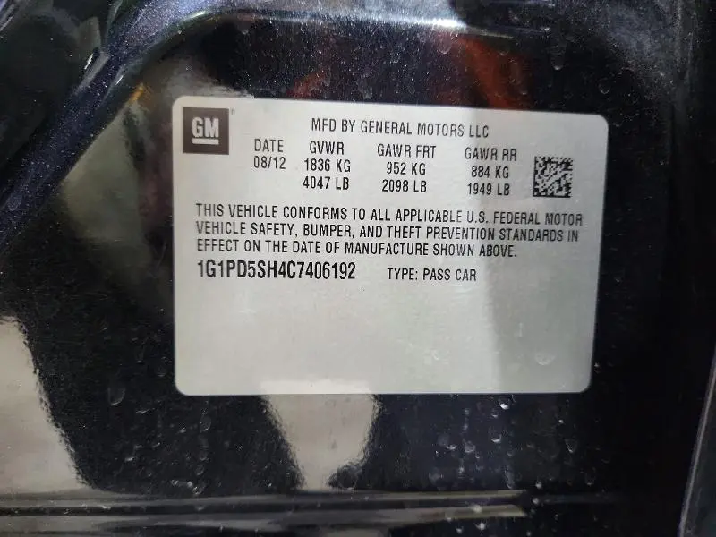 2012 CHEVROLET CRUZE LS  