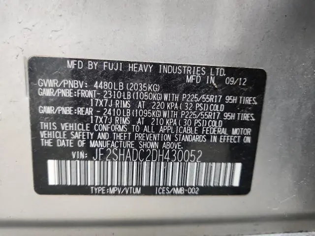 2013 SUBARU FORESTER 2.5X PREMIUM  