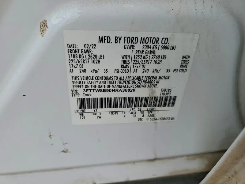 2022 FORD MAVERICK XL  