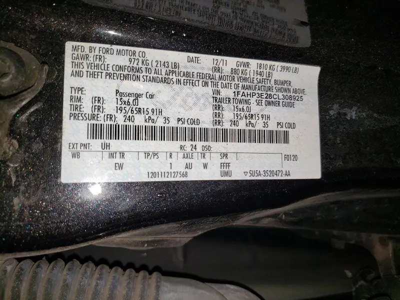 2012 FORD FOCUS S  