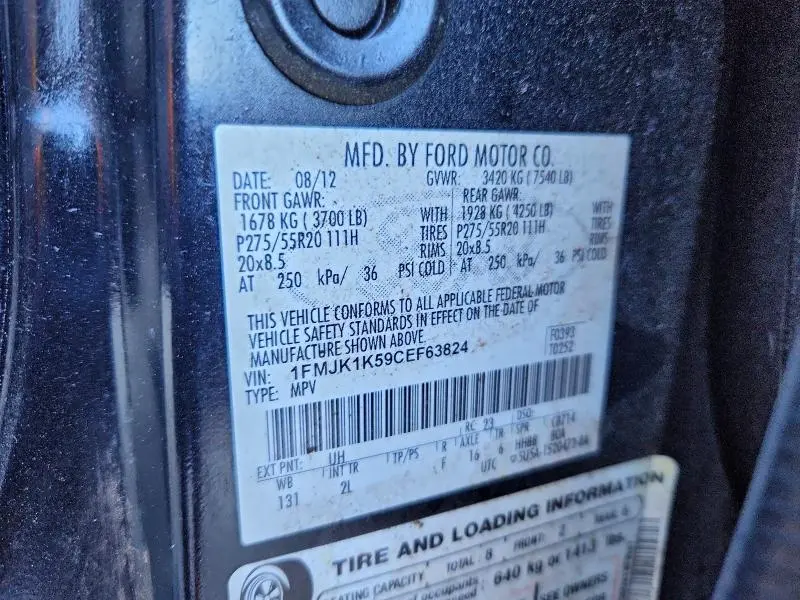 2012 FORD EXPEDITION EL LIMITED  