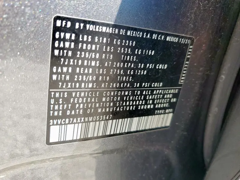 2022 VOLKSWAGEN TIGUAN SE R-LINE BLACK  