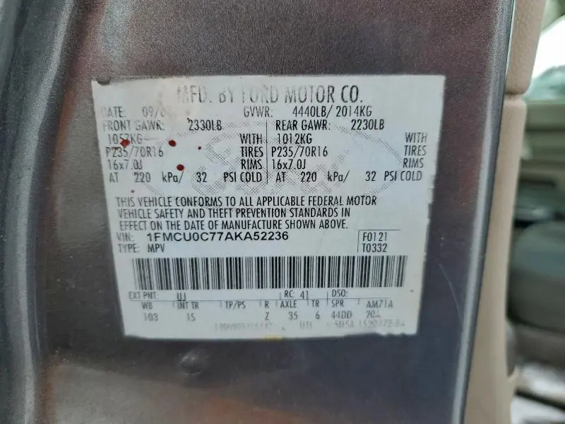 2010 FORD ESCAPE XLS  